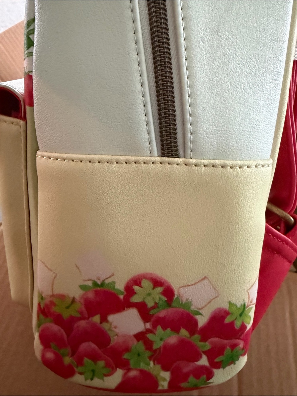 Loungefly Strawberry Shortcake White Pink Red Mini Backpack - Picture 4 of 5